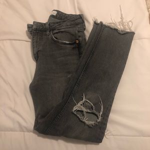 Zara grey ripped jeans
